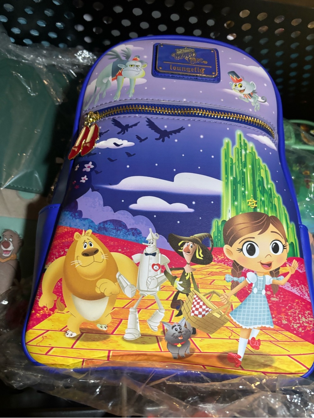 Loungefly Bright Purple Wizard of Oz Character Mini Backpack